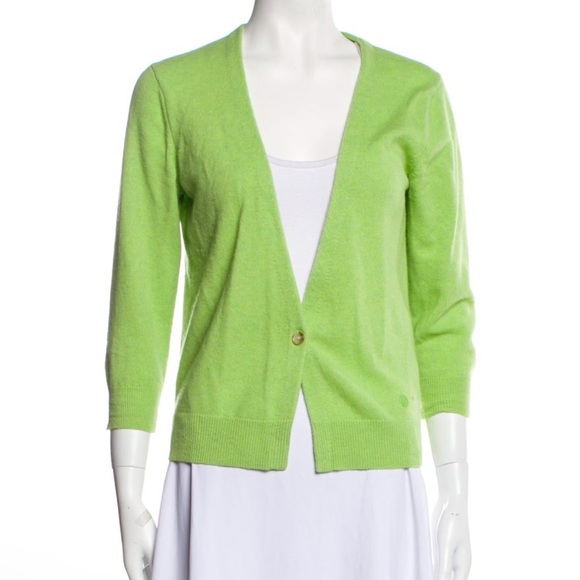 Loulou Studio Cupo Cashmere Green Cardigan - Picture 5 of 10